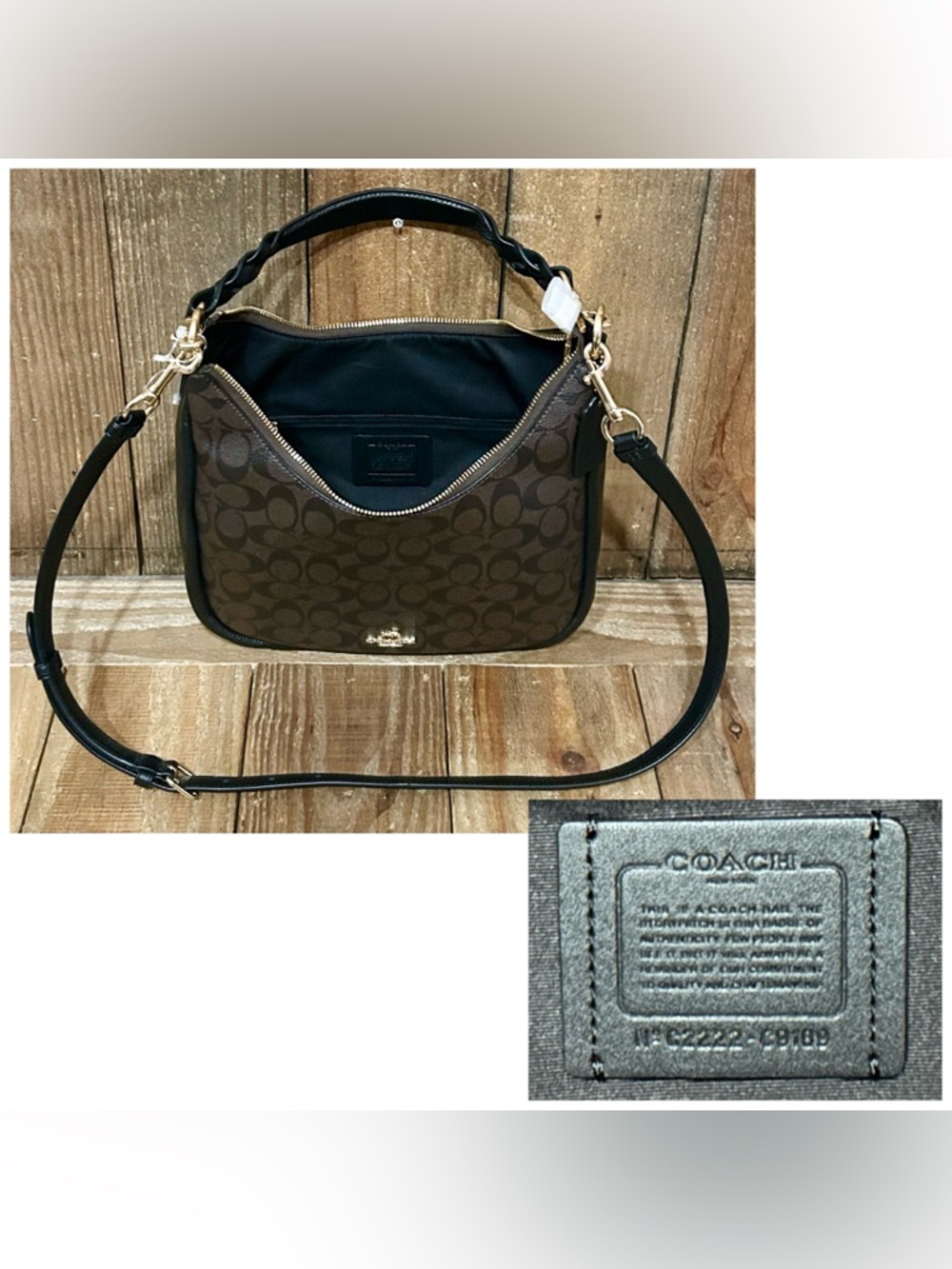Coach. 4 Piece: New Jules Hobo Bag with Free Eyeglasses, Dust Bag & Gift Box. - Picture 4 of 16